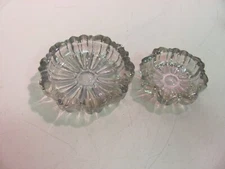 Vintage Hazel Atlas “Fluted Round” Stackable Glass Ashtray Set 1950’s