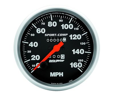 AUTO METER SPORT-COMP 5'' IN-DASH MECHANICAL SPEEDO SPEEDOMETER 160 MPH GAUGE