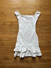 White ruffled mini dress