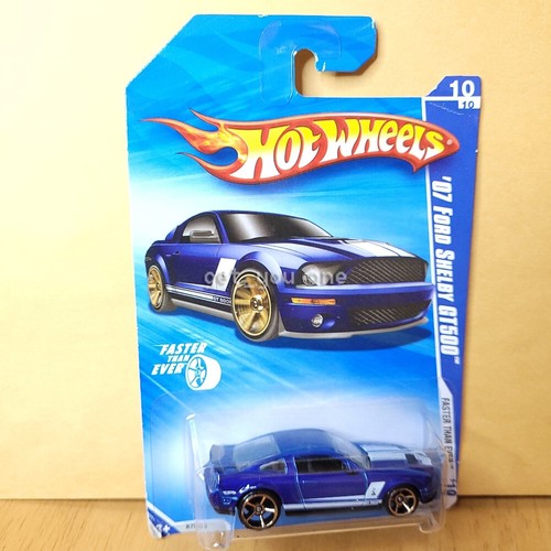 NEW 2010 Hot Wheels '07 FORD SHELBY GT500 Faster Than Ever Blue Car Diecast 1:64 - Picture 7 of 7