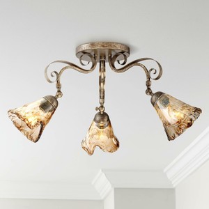 Organic Amber Glass 3 Light Ceiling Track Fixture 736101822226 Ebay