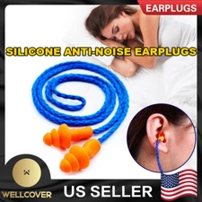 NEW 5PCS Reusable Hearing Protect Safety Earplugs Soft Silicone Corded Ear Plugs