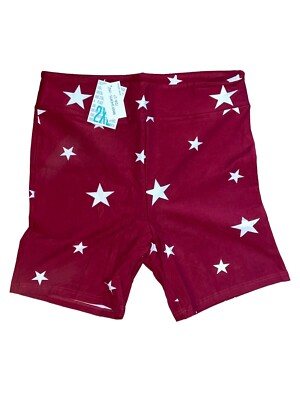 LuLaRoe 2XL Biker Shorts   Americana Collection   Red With White Stars   NWT