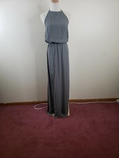 Show Me Your MuMu Heather Halter Maxi Dress Soft Charcoal Crisp Sz XS