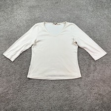 Tommy Bahama Shirt Girls Medium Beige Silk Cotton Blend Long Sleeve Kids FLAW