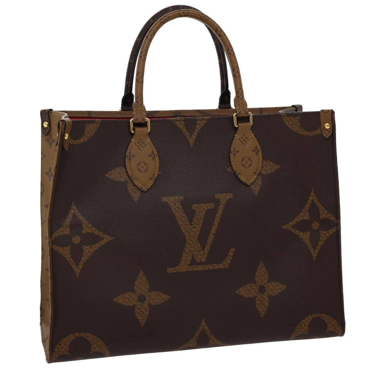 Monogram Reverse on The Go mm Book Tote Bag, Brown, One Size