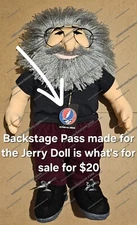 Grateful Dead - Jerry Garcia Doll Tour Laminate Accessory, SYF, JGB