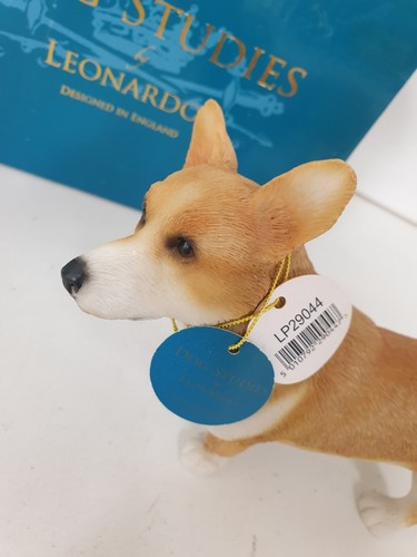 Dog Studies by Leonardo Corgi Figurine Ornament Tags & Box Vintage 2001 6" Long - Picture 2 of 20