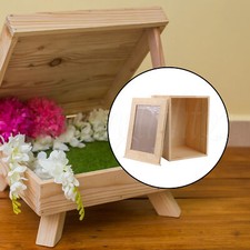 Animal Urns for Ashes Memorial Box 6.3 x 6.3 x 8.66 Inch Natural Wooden Color