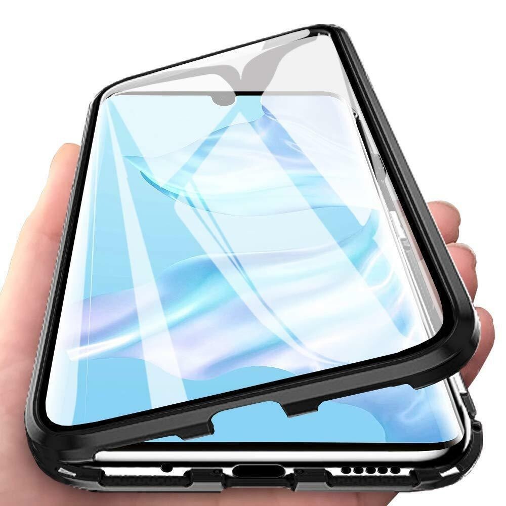 OPPO A33 2020 Magnetic Case with Tempered Glass & Metal Bumper Cover