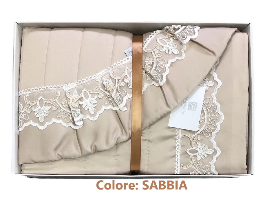 TRAPUNTINO Copriletto "Renato Balestra" Letto MATRIMONIALE art. Daiana in RASO - Immagine 3 di 4