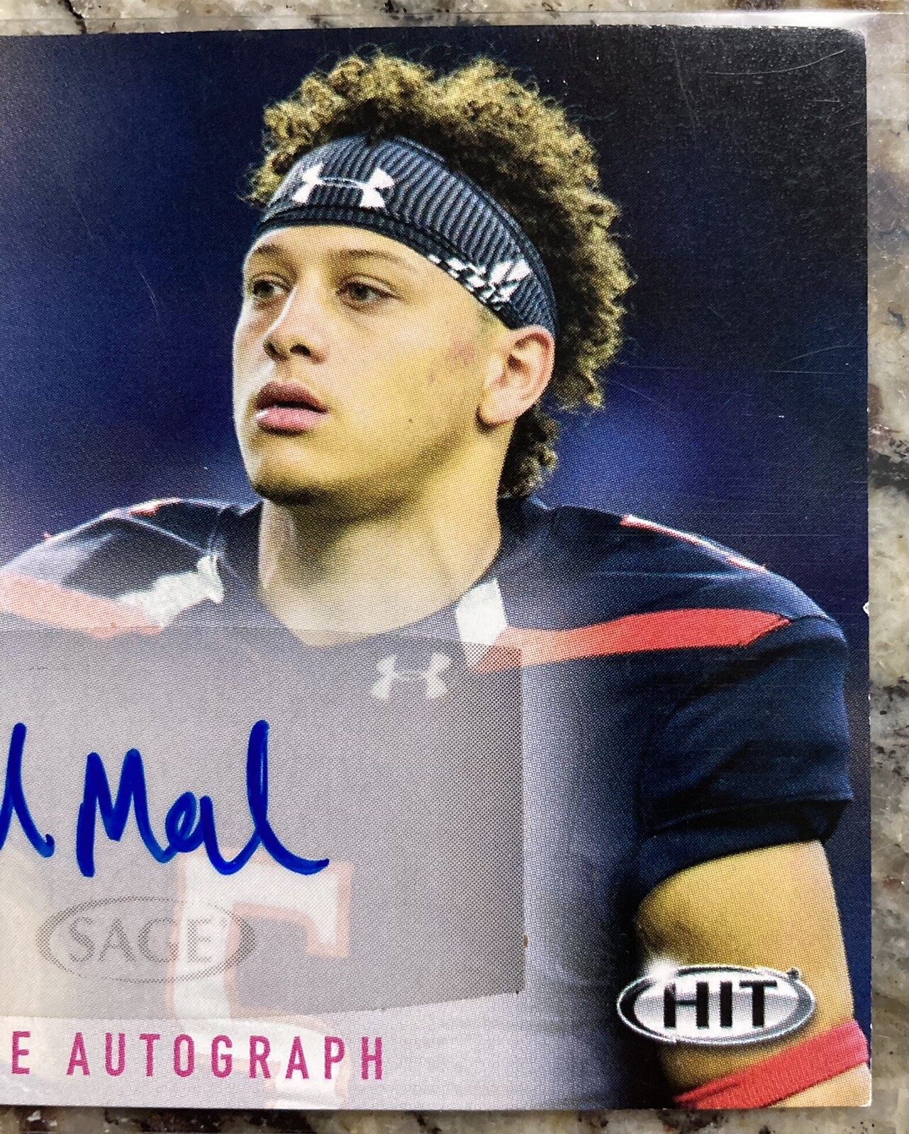 Patrick Mahomes Auto Inscription 2017 Sage Hit Premier Draft Patrick Mahomes II RC Rookie Auto Autograph ...