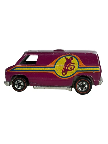 Hot Wheels Vintage Redline Plum Super Van Enamel  Motorcycle Hong Kong HK 1974