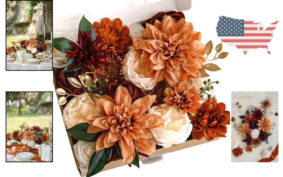 Flores artificiales de terracota premium - decoración de boda hágalo usted mismo - ramo rústico Foto 2 de 4