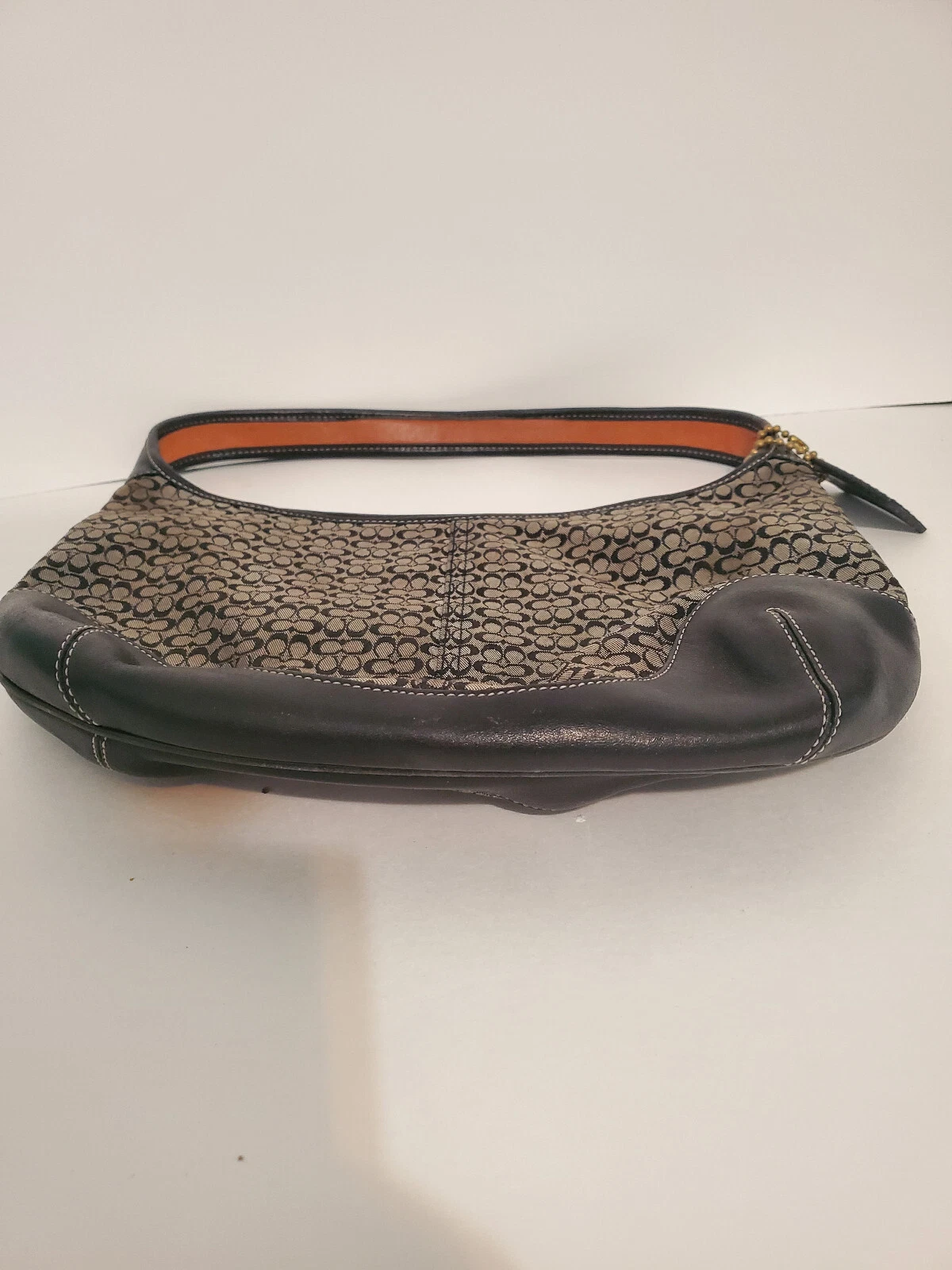 Borsa Coach vintage firmata jacquard nera grigia monogramma zip A3K 6617 BELLA