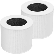 2-Pack Replacement True HEPA & Activated Carbon Filter for LEVOIT Core Mini