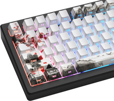 Womier PBT Keycaps Set 130 Keys, Dye Sub Custom White Japanese Key Caps