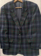 Vtg 80 s Woolrich Wool Blend Green Plaid 2 Button Blazer Womens Medium Tartan US