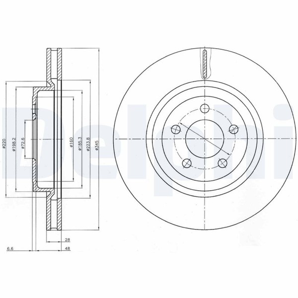 2X Delphi Bremsscheibe BG9050 FüR Thema Chrysler Lancia LX LE 300C Touring CRD-image