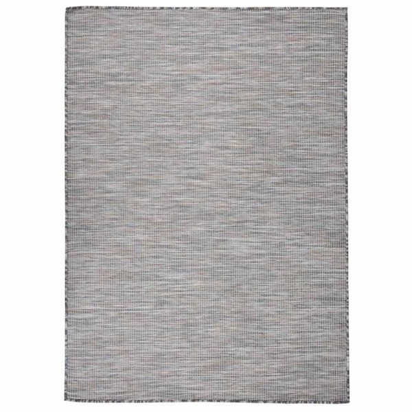 Outdoor-Teppich Flachgewebe 200X280 Cm Braun Und Blau-image