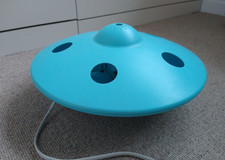Unusual Spaceship UFO Circular Table/Desk or Ceiling Light Turquoise blue 30cm