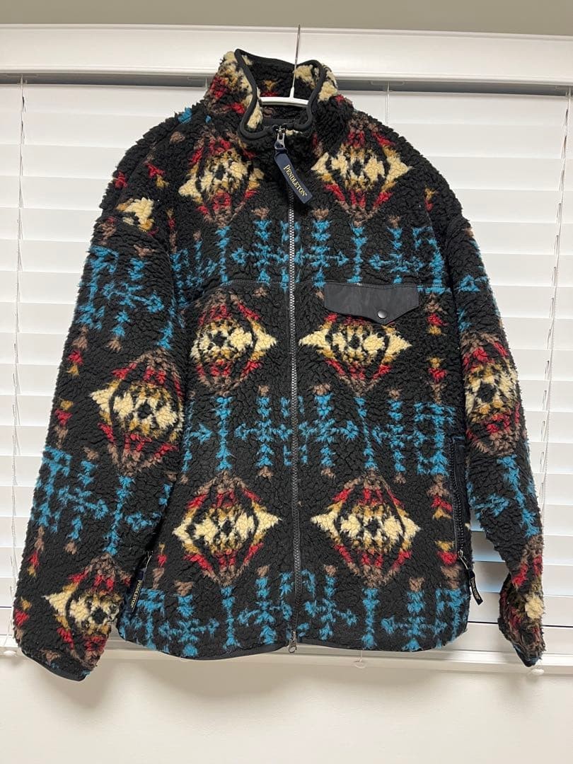 PENDLETON Boa Jacket Geometric Accent Stand M - image 3