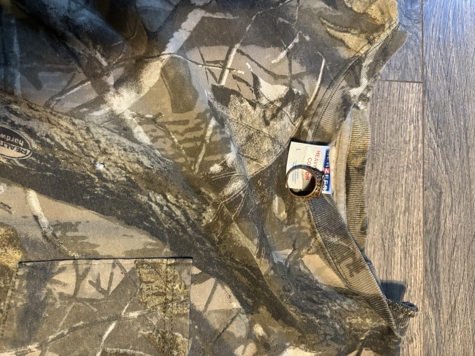 Camisa Camuflada Realtree De Colección Para Hombre L Hecha en EE. UU. Bolsillos Exterior Años 90 Caza Foto 3 de 4