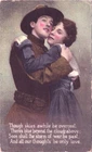 SHALL THE STORM OF WAR BE PAST c1910 military postcard ww1 doughboy war romance