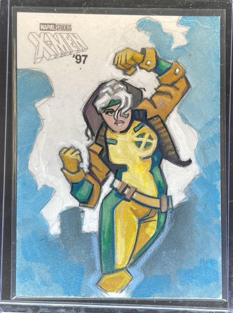 2025 Topps Finest X-Men '97 Rogue Matt Stewart Artist Original Sketch Auto # 1/1