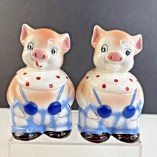 Vintage Pig Salt and Pepper Shakers Enesco Lorraine Elam 1950's-1960's Ceramic