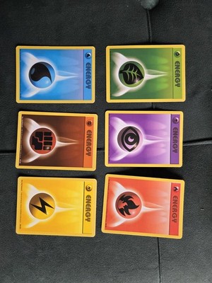 Pokémon TCG Energie Karten Konvolut x6 Base Set 1999 WOTC Vintage Lot Play Set