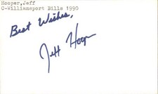 Jeff Hooper Signed 3x5 Index Card Cut Bills Autograph Den