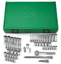 SK Tools 60 Pc 1/4" Drive 6 Pt Std And Deep SAE And Metric Socket Set (91860)