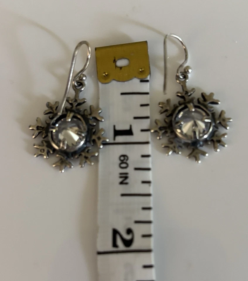 SILPADA纯银雪花立方锆石CZ耳环 — 第 2/4 张图片