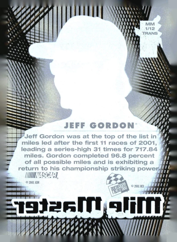 2001 Press Pass VIP Racing Inserts - Pick from list - Image 4 of 4