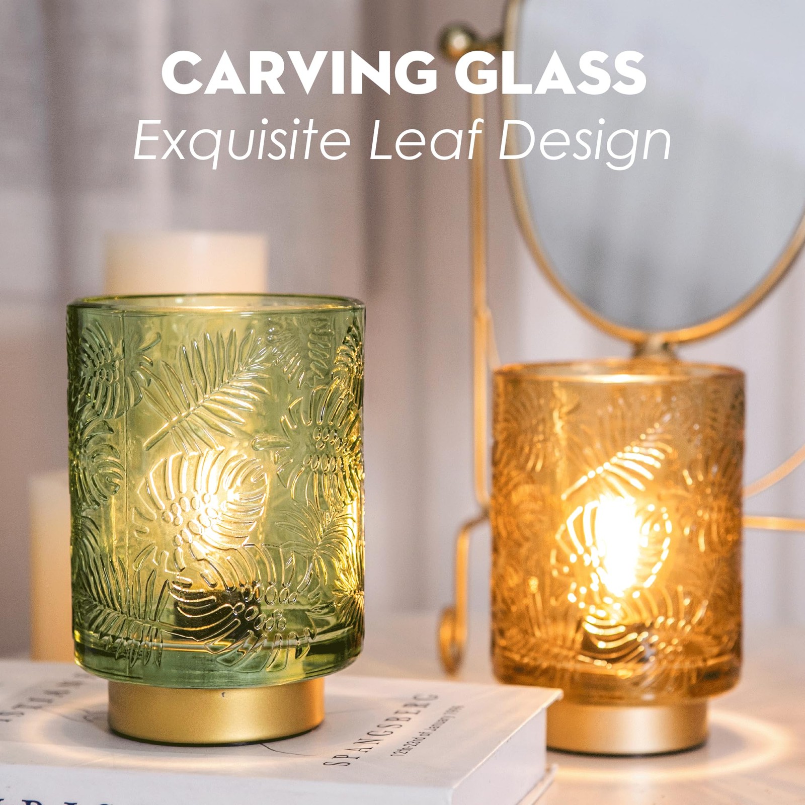 Small Battery Operated Lamp-Portable Cordless Table Lamps with Bulb for Home ...