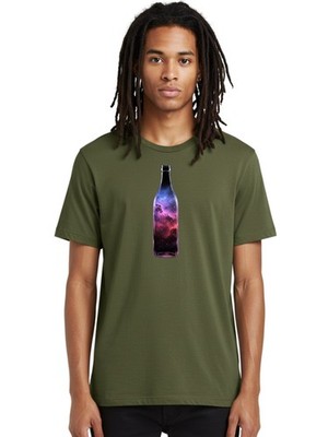 Galaxy-Bottle-18 Mens Graphic Tee, 100% Cotton, Casual Summer Wear