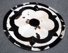 Cowhide Round Patchwork Carpet Handmade Cowhide Carpet  Home Décor Carpet 777
