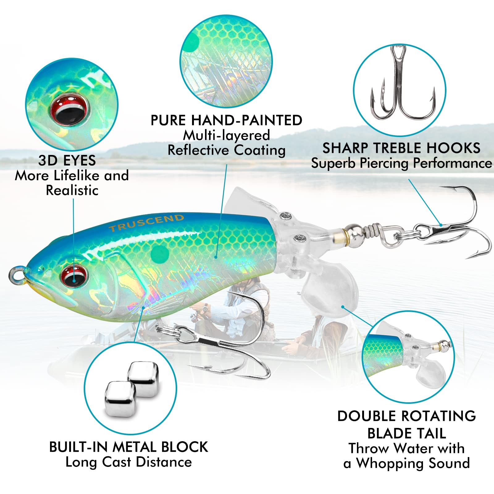 Top Water Fishing Lures with BKK Hooks, Floating Bass Pike Catfish Bait, Gifts - Image 2