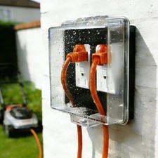 Outdoor Electrical Outlet Cover Lock Box Weatherproof Child Safety Clear 1 Pack