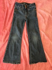 Jordache Girls Dark Wash Flare Jeans Size 5 Blue Stretch Denim Pockets