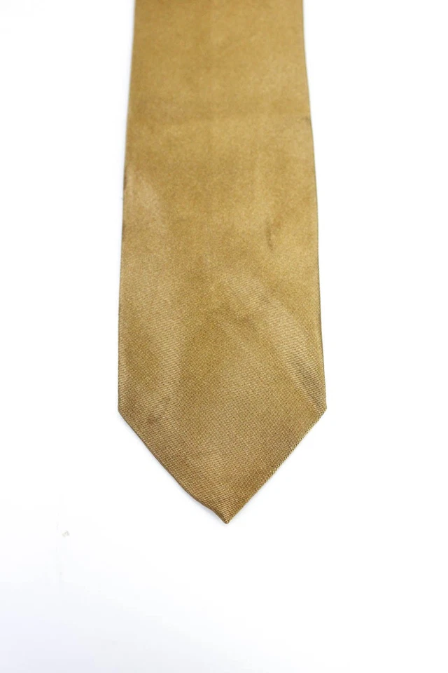 Corbata de cuello estrecho 100 % seda bordada al sol Dries Van Noten para hombre tono dorado Foto 2 de 4