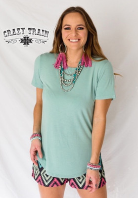 NWT Crazy Train Just Peachy Top Robin Egg Blue M