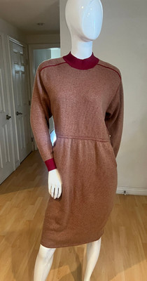 90'S VINTAGE ST JOHN COLLECTION KNIT MOCK NECK DRESS SIZE 6 US