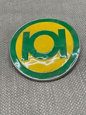 Green Lantern GTO Metal Belt Buckle Vintage 3" in size Symbol yellow green