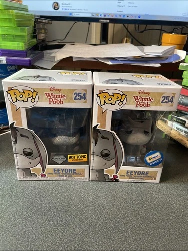 Funko Pop Disney Winnie The Pooh 254 Eeyore Flocked Gemini Exclusive Diamond Lot