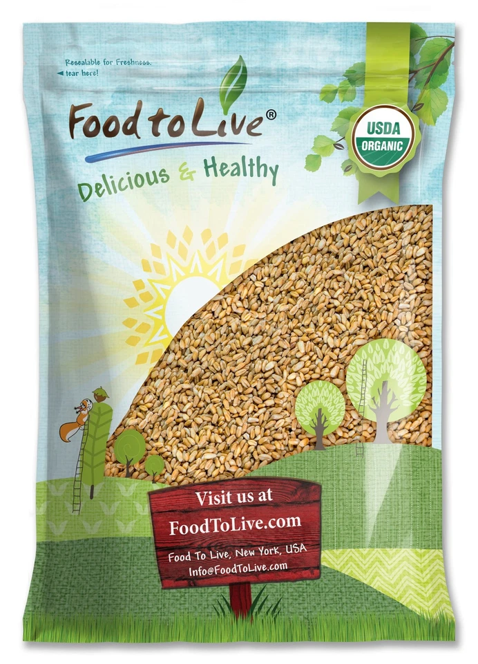 Cebada orgánica sin cáscara - sin OGM, kosher, cruda, vegana - por Food To Live Foto 3 de 4
