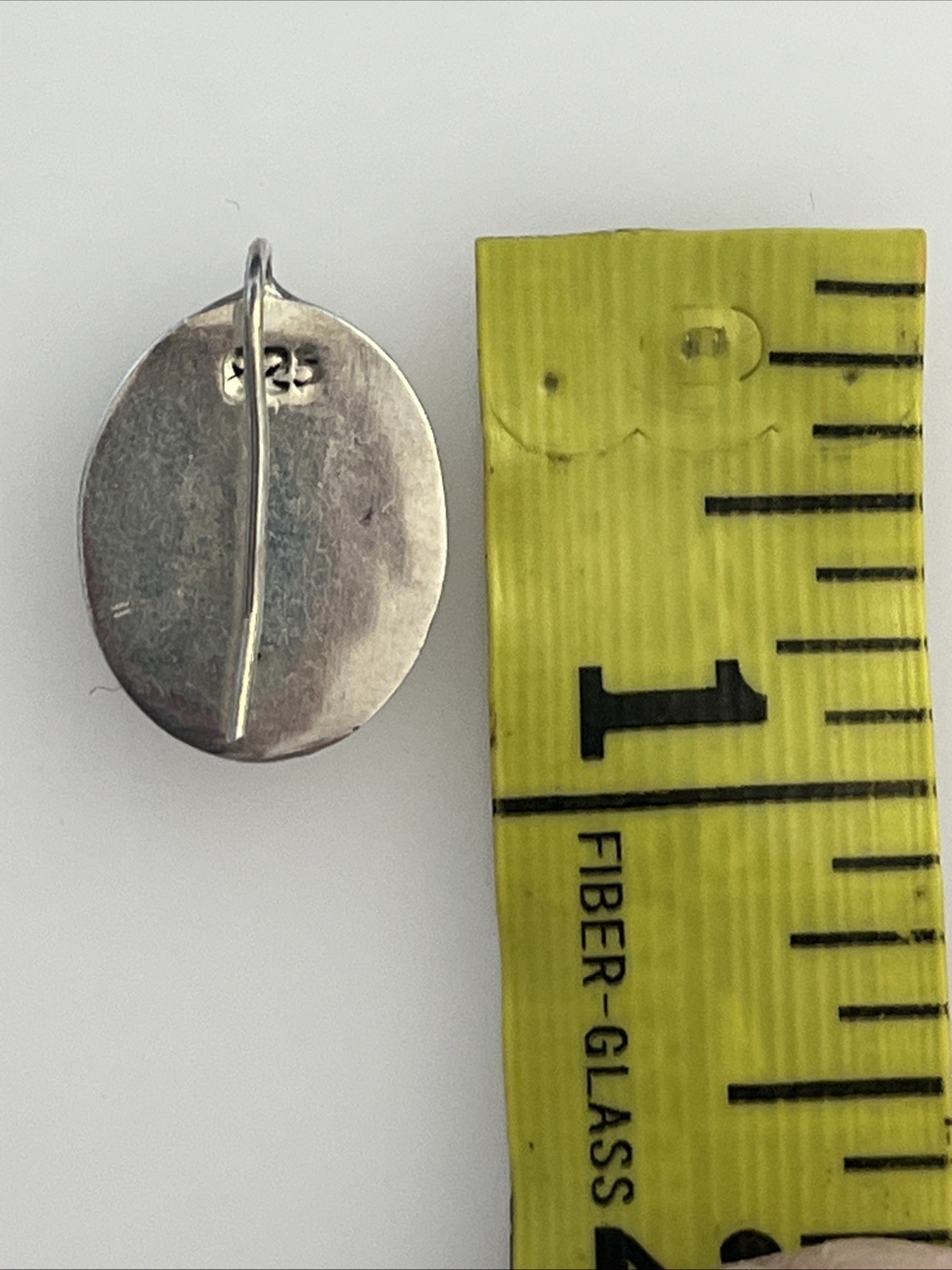 Solid Sterling Silver Oval Disc Earrings Monogram… - image 5