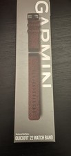 Genuine Garmin Quickfit 22mm Heathered Red Nylon Strap - New! -010-12863-06