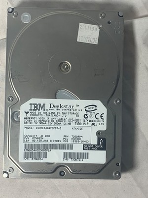 IBM Deskstar IC35L040aver07-0 HDD Internal Hard Drive 82.3GB ATA/IDE For Parts